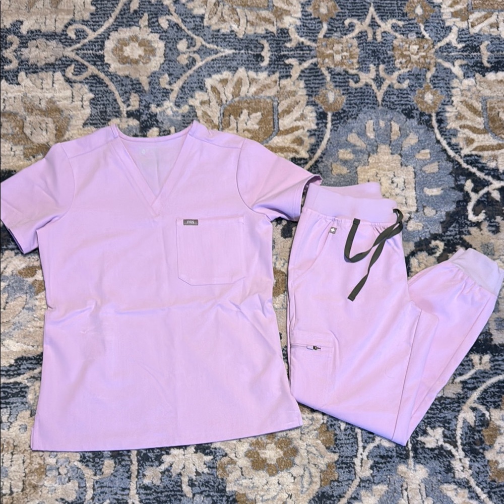 Figs Lilac Catarina Top & Zamora jogger Scrub Set Size XS/P